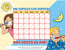 Brushing Chart for Kids Spanish Activity Sheets for Pediatric Dentists