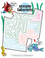 Spanish Ocean Maze Sheet For Pediatric Dentists