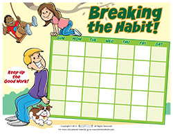 Kids Breaking the Habit Motivational Chart for Parents